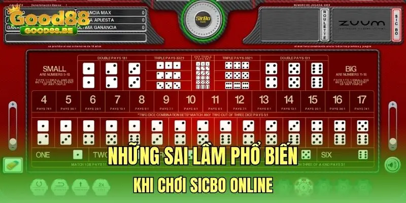 Những sai lầm phổ biến khi chơi Sicbo online